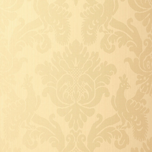 Find 5003660 Valette Strie Damask Champagne Schumacher Wallpaper