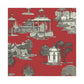 Sample AF1915 Ashford Toiles, Mandarin  color red Chinoiserie by Ashford House Wallpaper