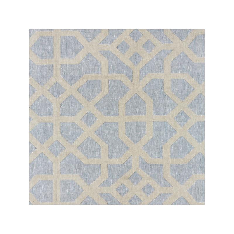 Sample 27149-004 Linen Lattice, Bluestone and Fog - Scalamandre Fabric (SC 000427149)