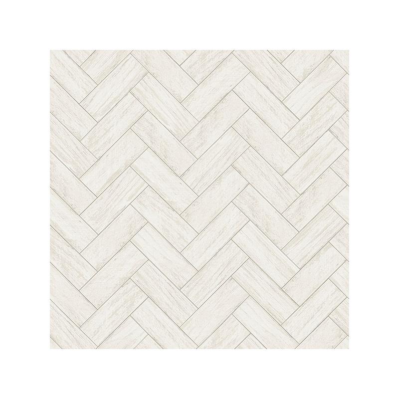 Sample 3122-10100 Flora and Fauna Kaliko White Wood Herringbone by Chesapeake Wallpaper
