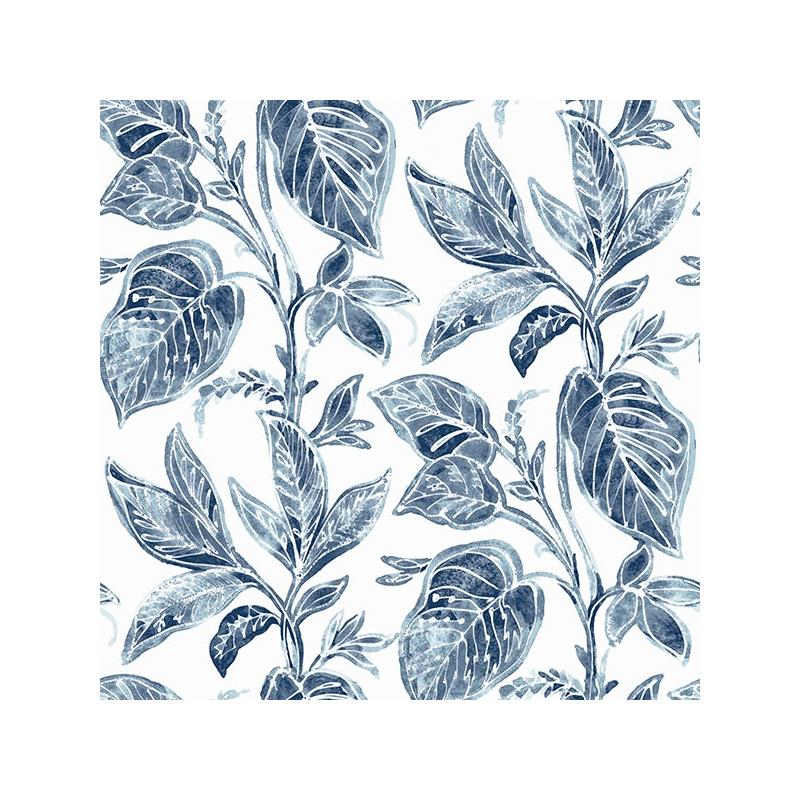 Sample 3120-13625 Sanibel, Mangrove Blue Botanical by Chesapeake Wallpaper