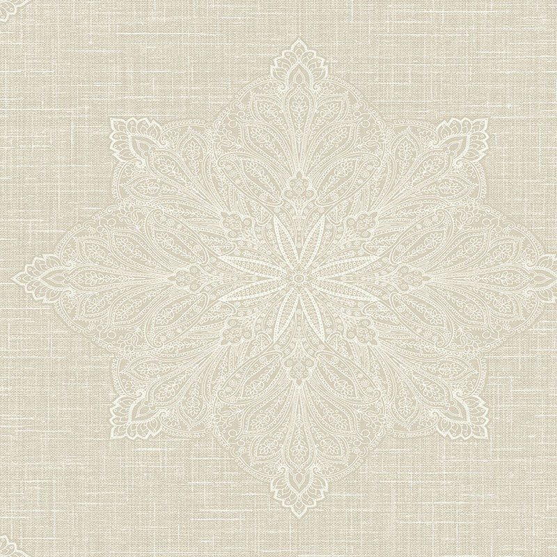 Order 1620005 Bruxelles Tan Lace by Seabrook Wallpaper