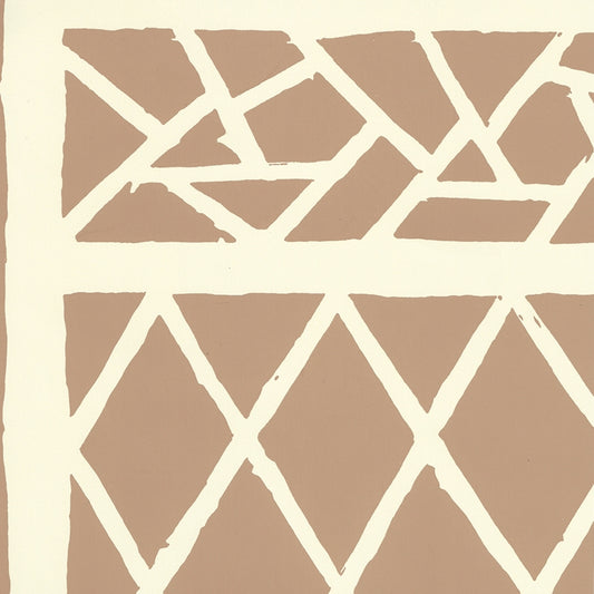 Buy 6025-02WP Trellis Background Camel II on Off White by Quadrille Wallpaper