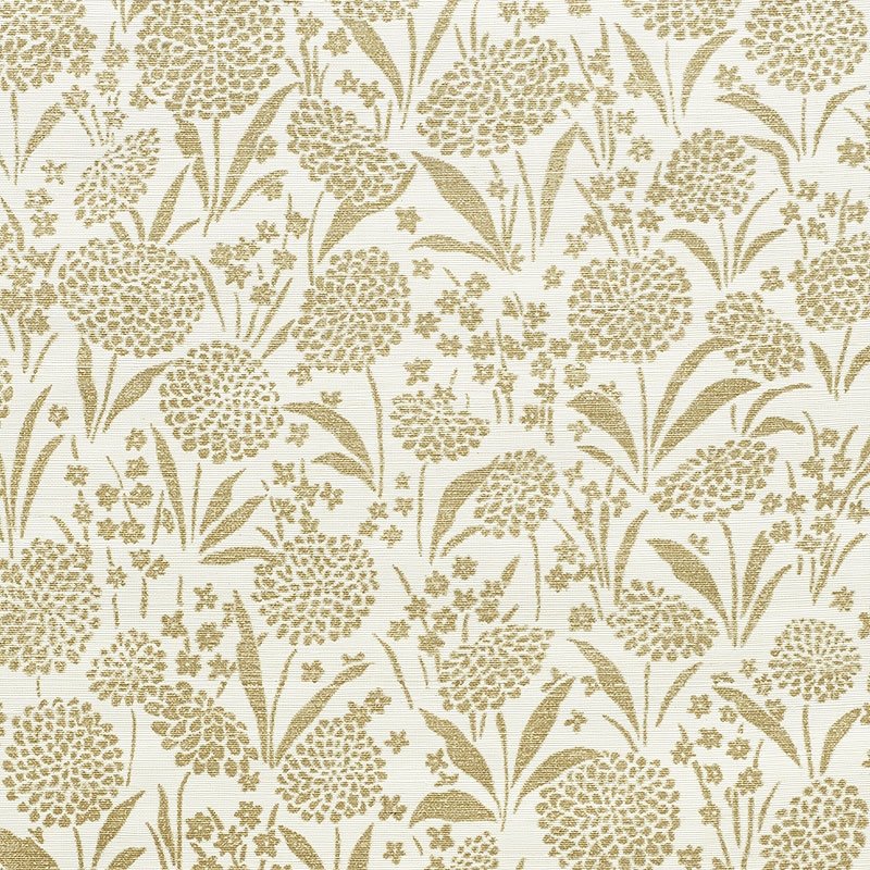 Purchase 5009782 Chrysanthemum Sisal Gold Schumacher Wallpaper