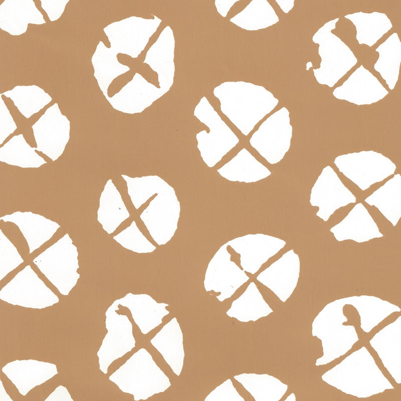 Select 6655WP-02 Obi Ii Reverse Camel on Almost White by Quadrille Wallpaper