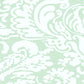 Sample 2335-47WP San Marco Reverse, French Green on Almost White by Quadrille Wallpaper