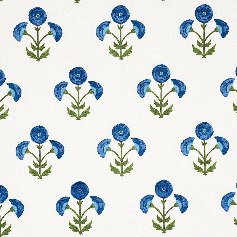 Purchase sample of 179672 Saranda Flower, Royal by Schumacher Fabric