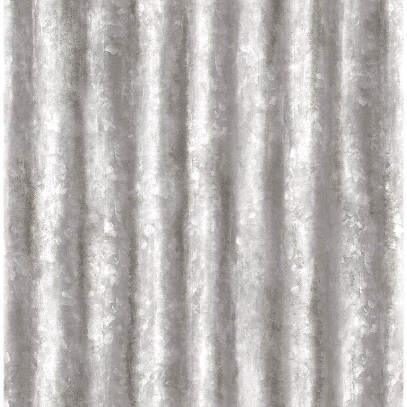 Sample 2922-22336 Trilogy, Kirkland Silver Corrugated Metal by A-Street Prints Wallpaper