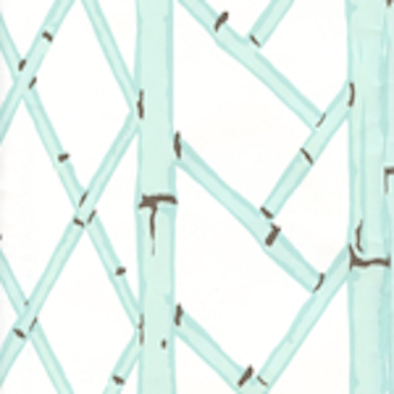 Sample 6020W-03 Lyford Trellis, Aqua Brown On white by Quadrille Wallpaper