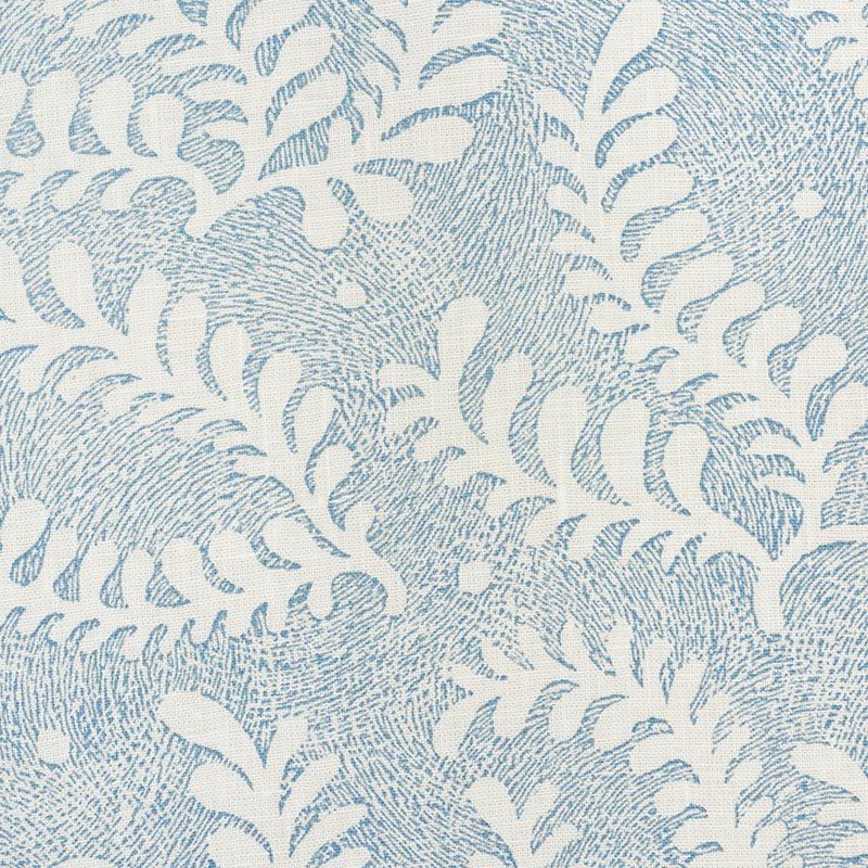 Find 178531 Etched Fern Blue Schumacher Fabric