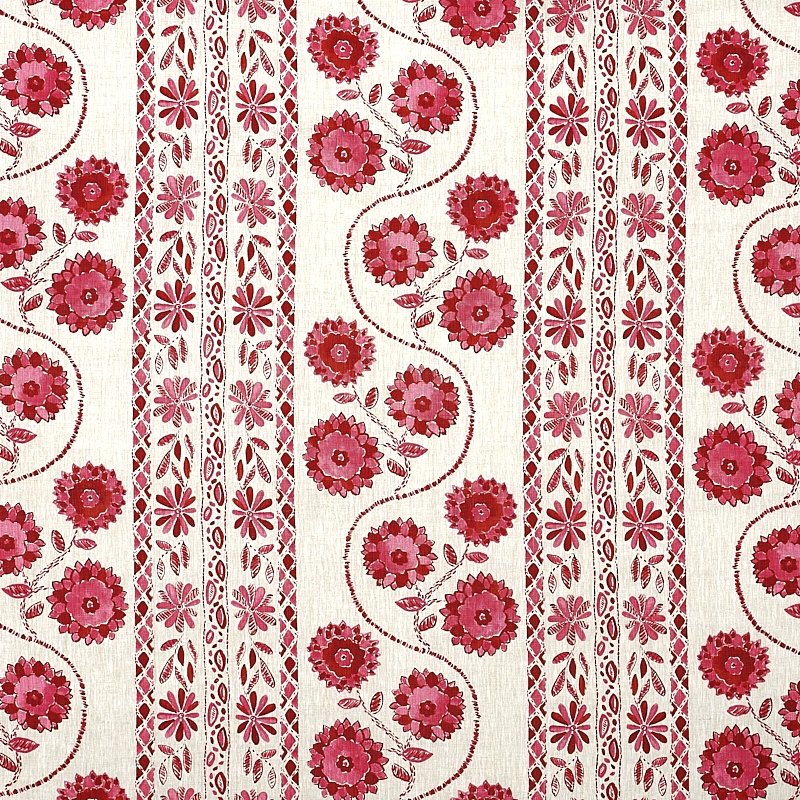 Purchase sample of 179341 Zinnia Handmade Print, Pink by Schumacher Fabric