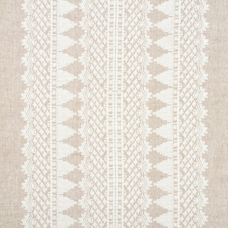 Purchase sample of 75472 Wentworth Embroidery, Natural by Schumacher Fabric
