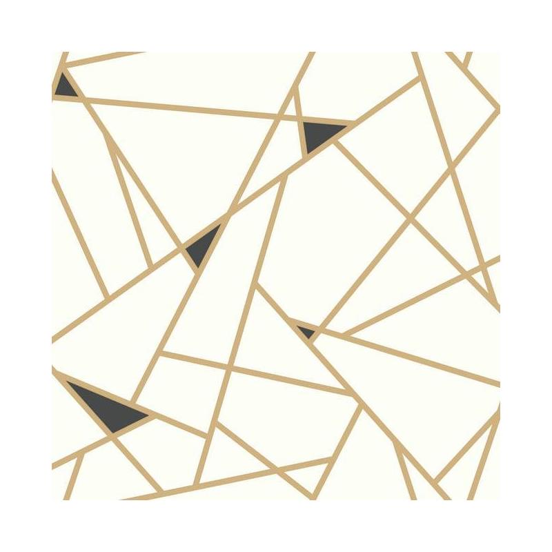 Sample RY2702 Risky Business II, Prismatic color Metallic Gold Geometrics by York Wallpaper
