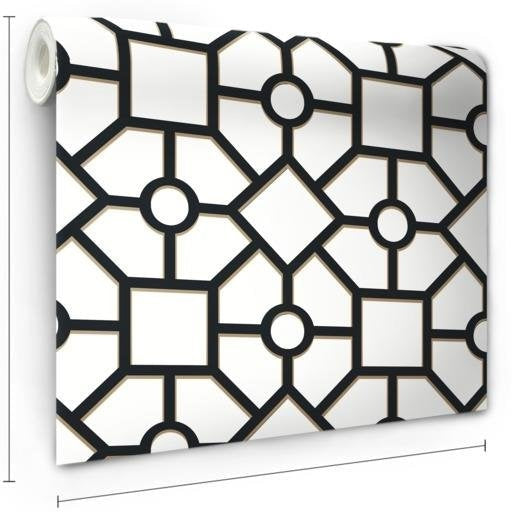 Purchase Psw1028Rl Tropics Geometric Black Peel And Stick Wallpaper