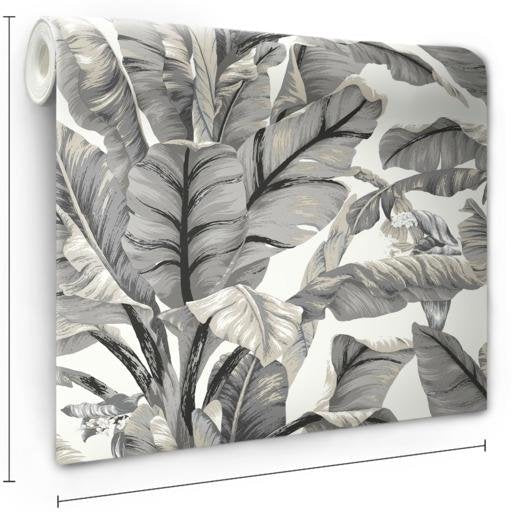 Select Psw1037Rl Tropics Botanical Black Peel And Stick Wallpaper