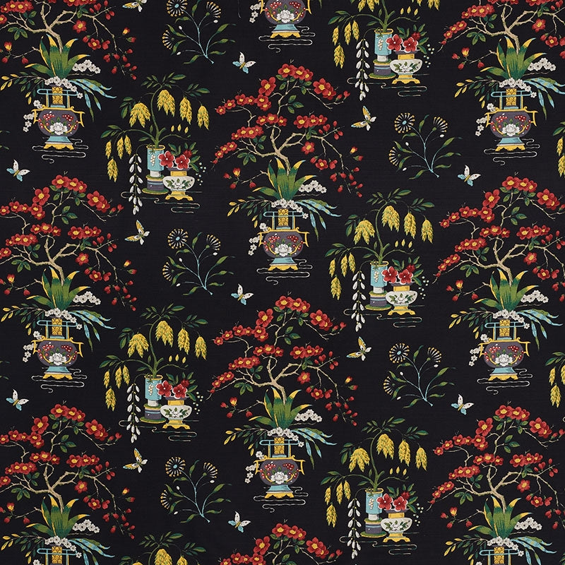 Purchase sample of 176730 Ming Vase, Black by Schumacher Fabric