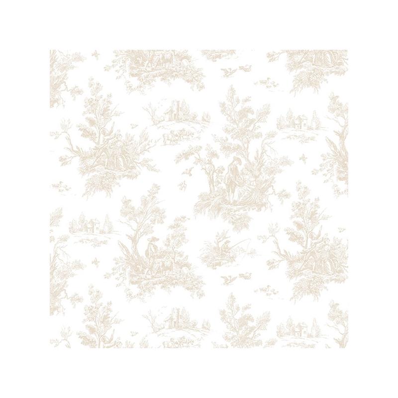 Sample AB27655 Flourish Abby Rose 4, Beige Toile Wallpaper in Blues Greens by Norwall
