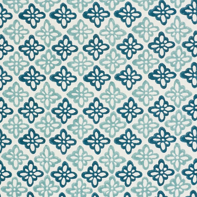 Purchase sample of 179301 Pattee, Blue by Schumacher Fabric