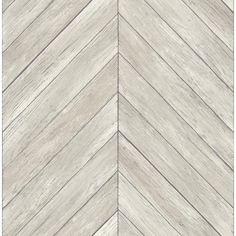 Sample 2904-24005 Fresh Start Kitchen and Bath, Parisian Dove Chevron Wood Wallpaper by Brewster