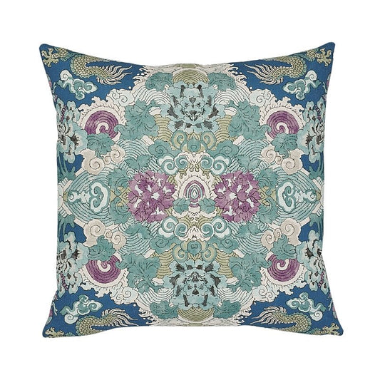 So7744206 Manta Performance 22" Pillow Blue By Schumacher Furniture and Accessories 1,So7744206 Manta Performance 22" Pillow Blue By Schumacher Furniture and Accessories 2