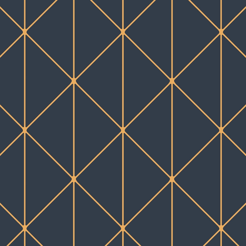 Sample 8804 Diamonds, Navy And Gold By Borastapeter Wallpaper