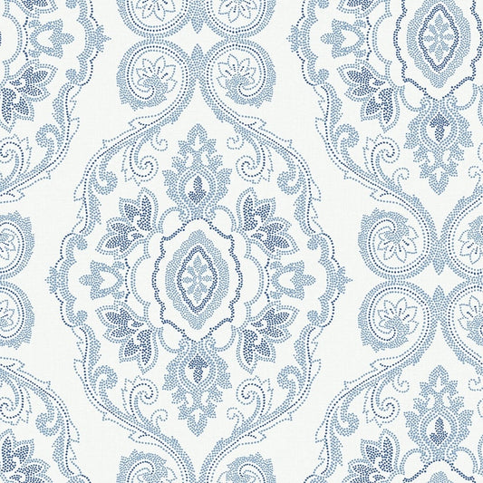Find MB30312 Beach House Nautical Damask Coastal Blue Damask by Seabrook Wallpaper