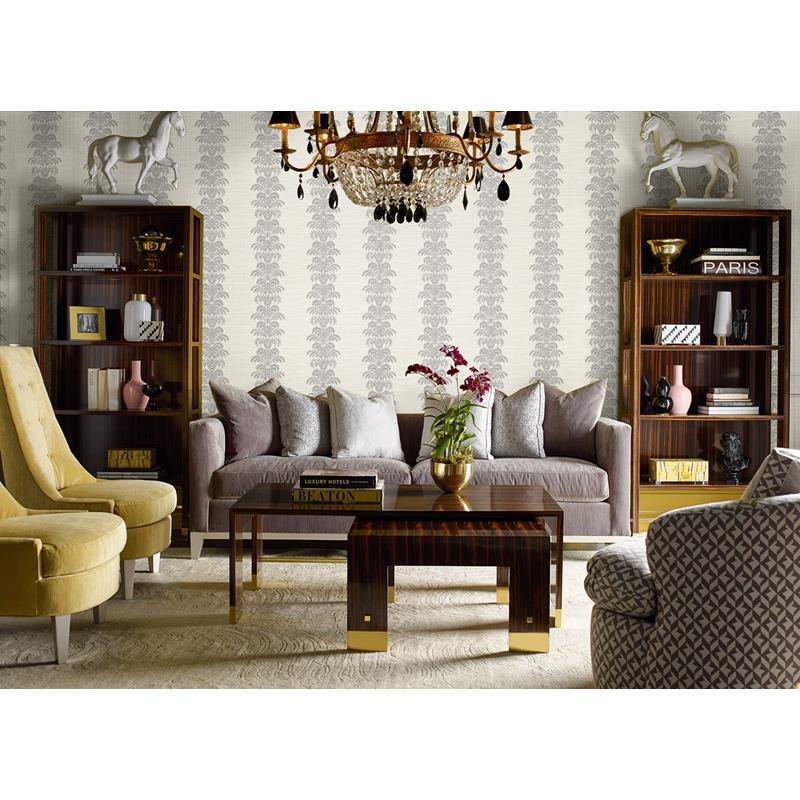 Select Ln10500 Palm Frond Stripe Stringcloth Seabrook Wallpaper