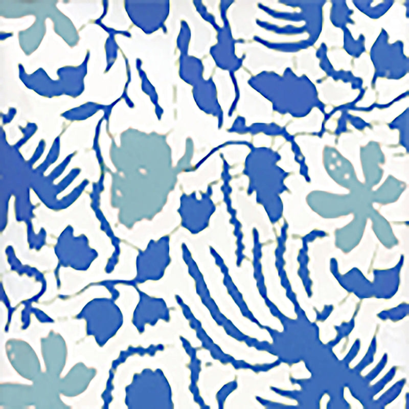 Sample 6650W-03WP Seya, Bali Blue New Blue by Quadrille Wallpaper