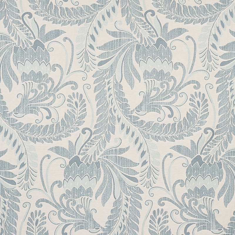 Purchase sample of 80641 Orley Jaquard, Blue On Light Blue by Schumacher Fabric