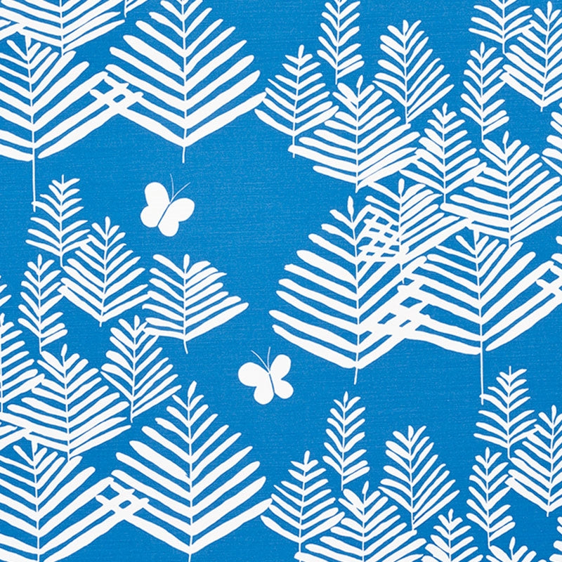 Purchase sample of 178232 Fern Silhouette, Blue by Schumacher Fabric
