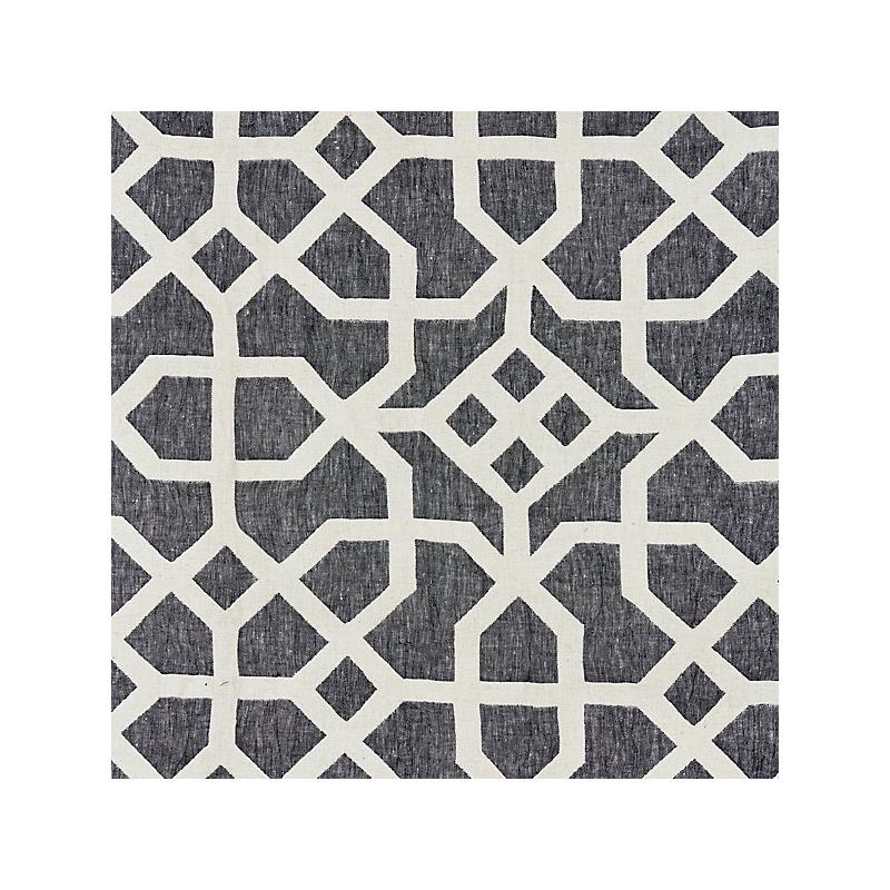 Shop 27149-005 Linen Lattice Indigo  Greige by Scalamandre Fabric