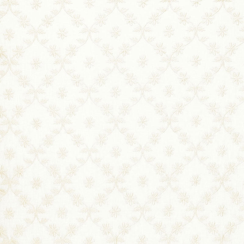 Purchase sample of 67620 Cellini Embroidery, Ivory by Schumacher Fabric