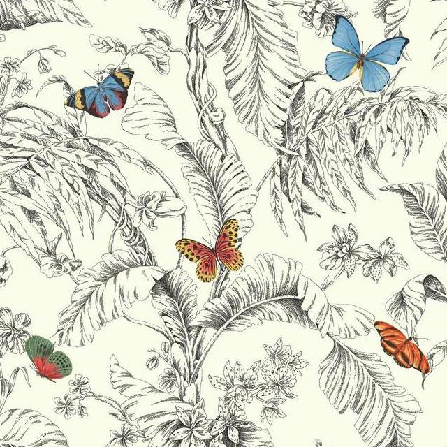 Search AF2025 Ashford Toiles Papillon  color red Bugs Ashford House Wallpaper
