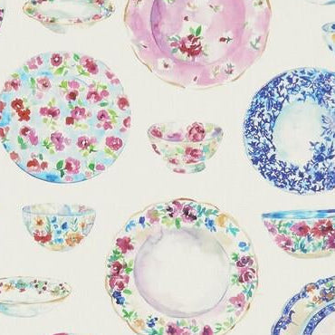 Looking F1262/01 Crockery Novelty by Clarke And Clarke Fabric