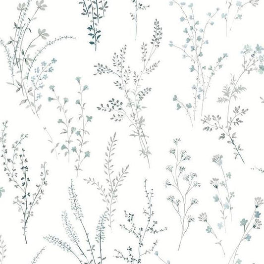 Search FH4027 Simply Farmhouse Wildflower Sprigs Blue/Green York Wallpaper