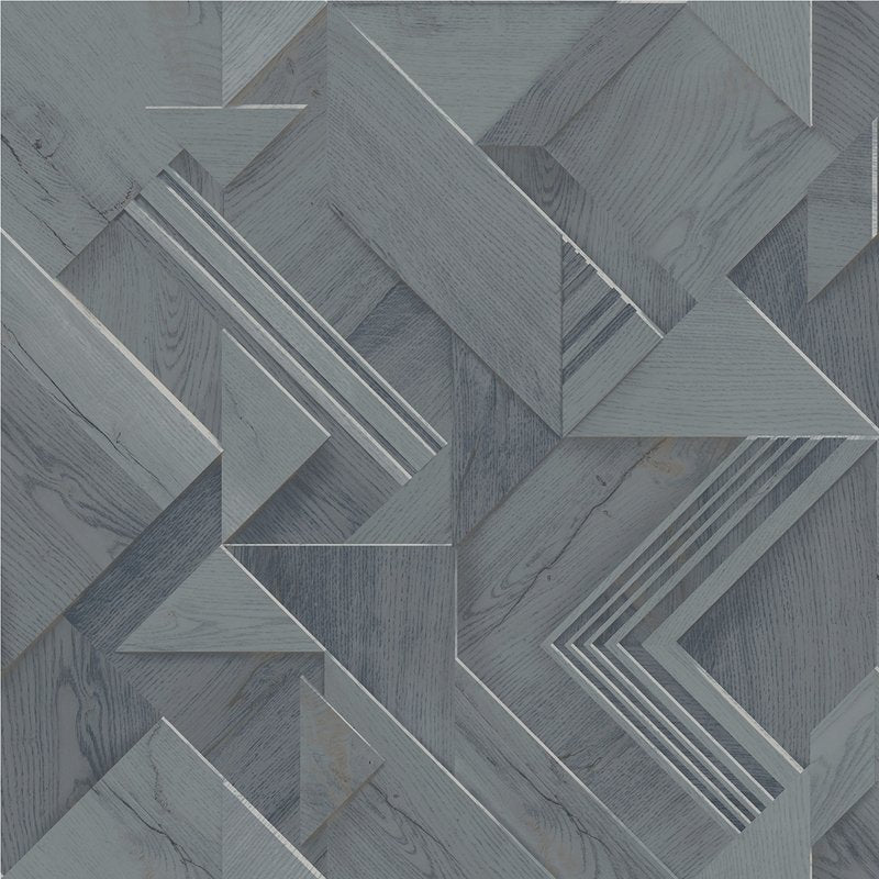 Purchase 4041-35301 Passport Cassian Denim Wood Geometric Wallpaper Denim by Advantage