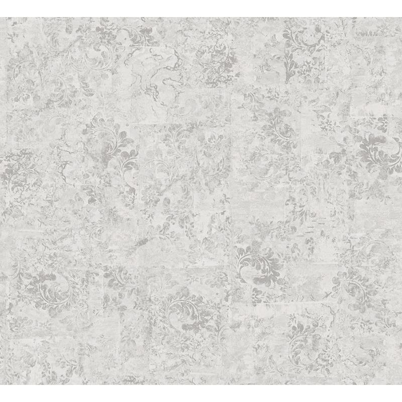 Select 2976-86558 Grey Resource Eisen Silver Abstract Botanical Silver A-Street Prints Wallpaper