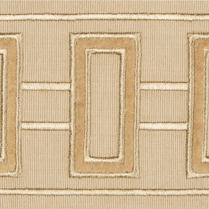 Sample T30769.12.0 Grid Lock Tan Beige Trim Fabric by Kravet Design
