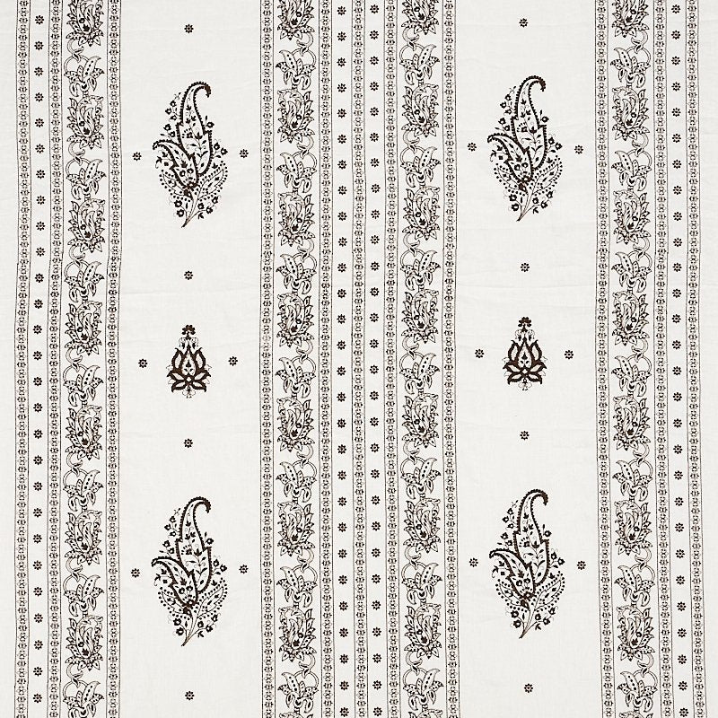 Purchase sample of 65801 Jaipur Linen Embroidery, Brown by Schumacher Fabric