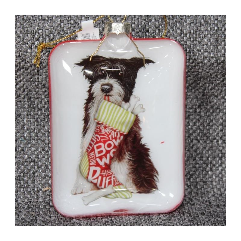 XM2196B Glass Dog Ornament