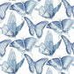 Looking 3124-13932 Thoreau Janetta Blue Butterfly Wallpaper Blue by Chesapeake Wallpaper