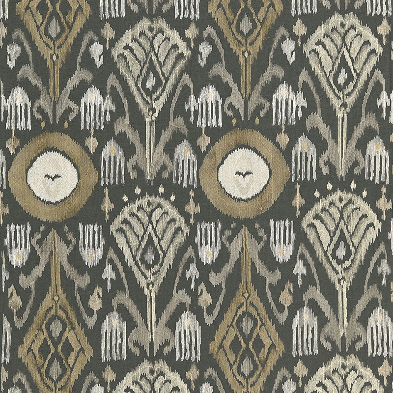 Purchase sample of 67871 Turkestan Embroidery, Charcoal by Schumacher Fabric