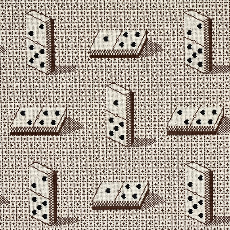 Purchase sample of 79322 Domino Epingle, Brown by Schumacher Fabric