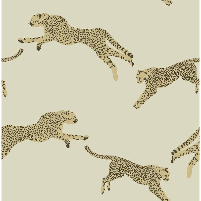 Find SCS4274 Scalamandre Dune Leaping Cheetah Peel & Stick Wallpaper Dune by NuWallpaper