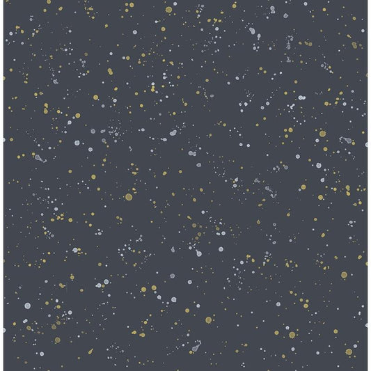 Shop DA60810 Day Dreamers Paint Splatter Midnight Blue and Metallic Gold by Seabrook Wallpaper