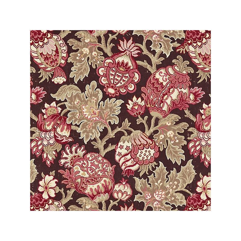 Acquire 16593-004 Canterbury Linen Print Mulberry by Scalamandre Fabric