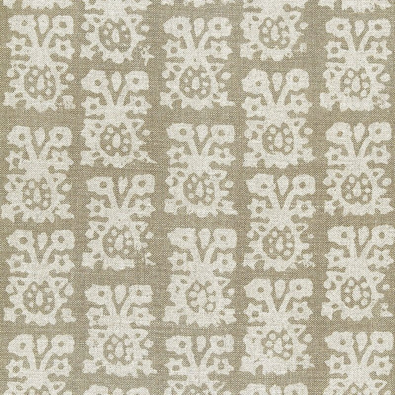 Purchase sample of 174631 Jakarta Linen Print, Greige by Schumacher Fabric