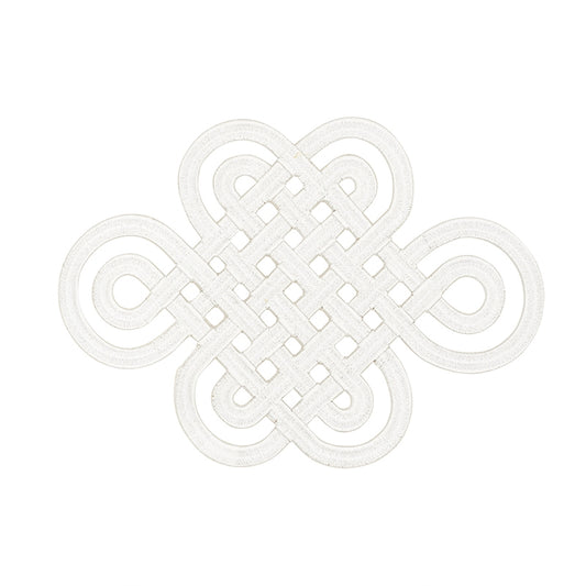 73050 | Good Luck Knot Applique, Ivory - Schumacher Fabric