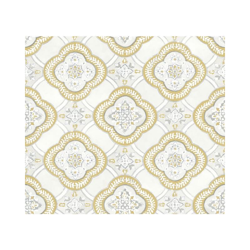 Sample GO8215 Garden Trellis Ochre, Greenhouse by York Wallpaper