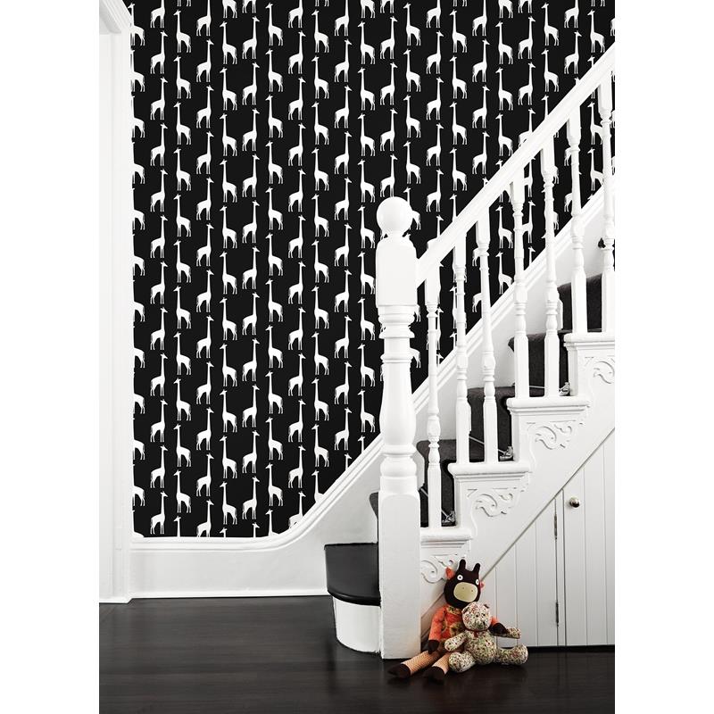 4060-139062 Fable Vivi Black Giraffe Wallpaper by Chesapeake,4060-139062 Fable Vivi Black Giraffe Wallpaper by Chesapeake2